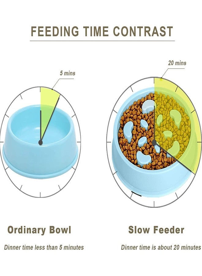 WISHBONE Slow Feeder Anti-Skid Bowl for Dogs & Cats (Blue) - Image 4